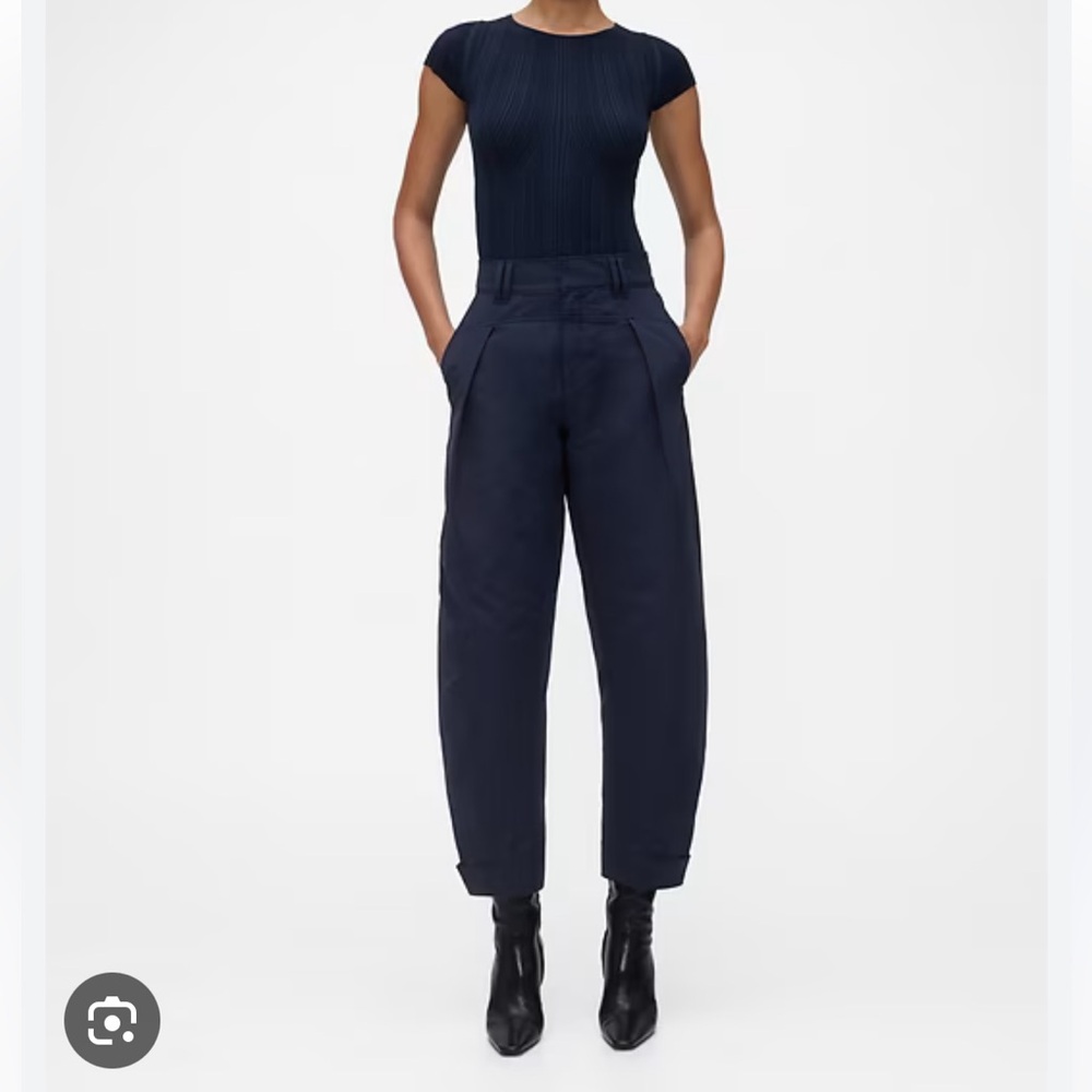 GAP GapStudio High Rise Barrel Trousers - New Classic Navy